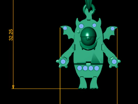 Mechanical Bat Droid Pendant Amethyst Edition 3D Print Model