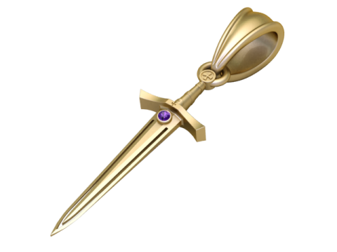 Colgante Espada Real Edición Gema Amatista Modelo de impresión 3D