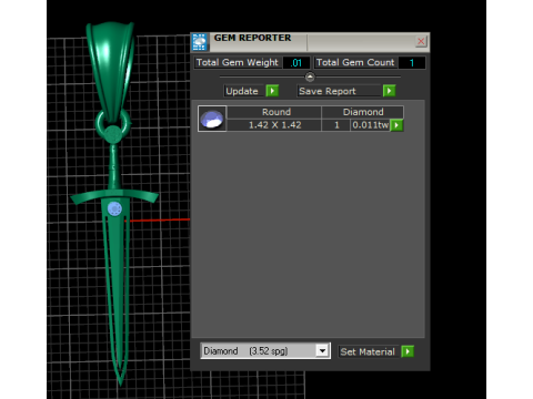 Kraliyet Kılıç Kolye Ametist Gem Sürümü 3D Baskı Modeli