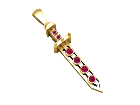 Royal Ruby Sword Pendant 3D Printable Model 3D Print Model