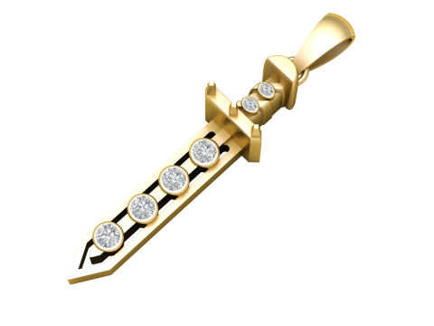 Model Cetak 3D Liontin Pedang Royal Ruby Model Cetak 3D