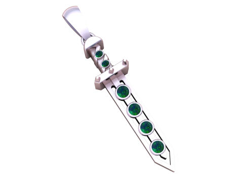 Model Cetak 3D Liontin Pedang Royal Ruby Model Cetak 3D