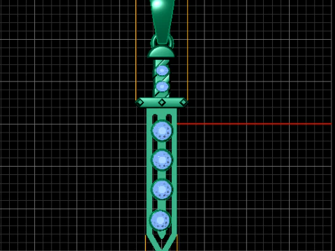 Royal Ruby Sword Pendant 3D Printable Model 3D Print Model