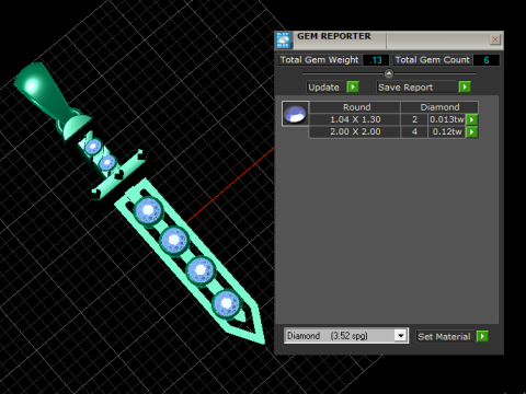 Model Cetak 3D Liontin Pedang Royal Ruby Model Cetak 3D