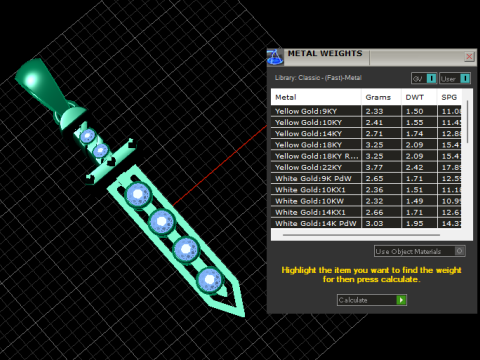 Model Cetak 3D Liontin Pedang Royal Ruby Model Cetak 3D