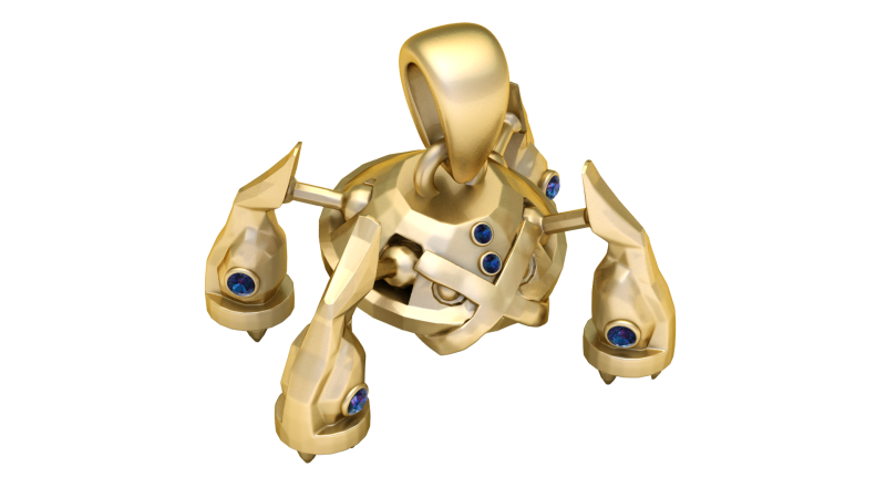 Crystal Cyber Walker Pendant 3D Printable Model 3D Print Model .c4d .max .obj .3ds .fbx .stl .blend