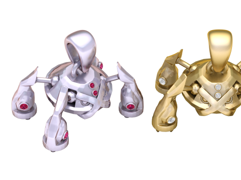 Wisiorek Crystal Cyber ​​Walker Model do druku 3D Model do druku 3D