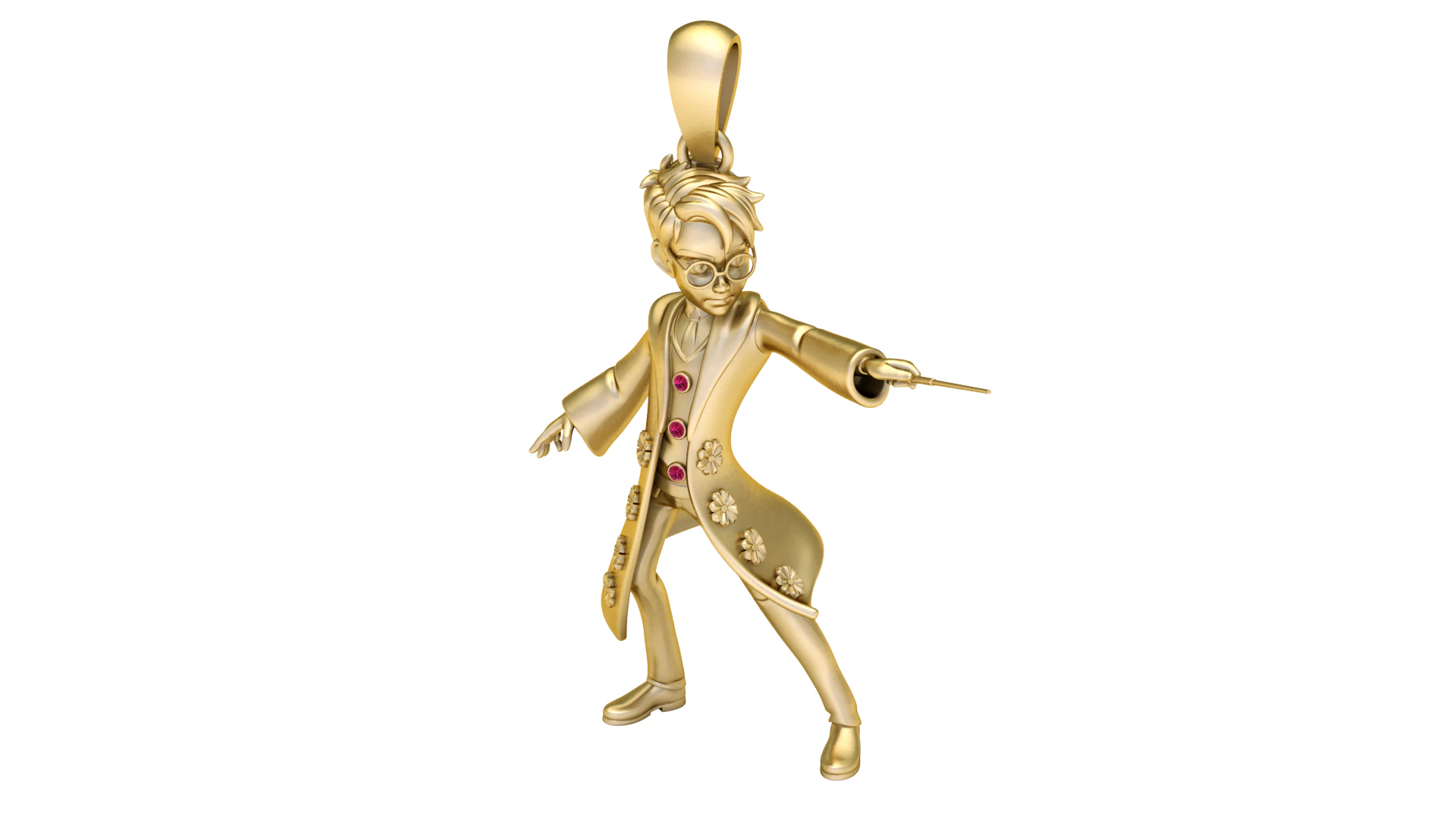 Spellcaster Wizard Pendant 3D Printable Model 3D Print Model .c4d .max .obj .3ds .fbx .stl .blend 