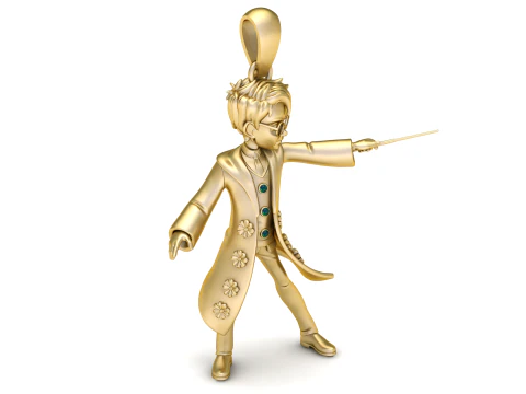 Spellcaster Wizard Pendant 3D Printable Model 3D Print Model