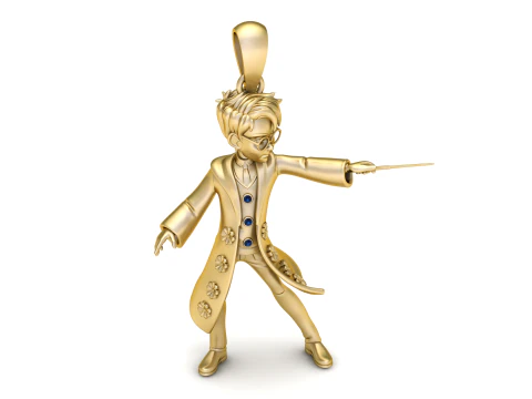 Spellcaster Wizard Pendant 3D Printable Model 3D Print Model