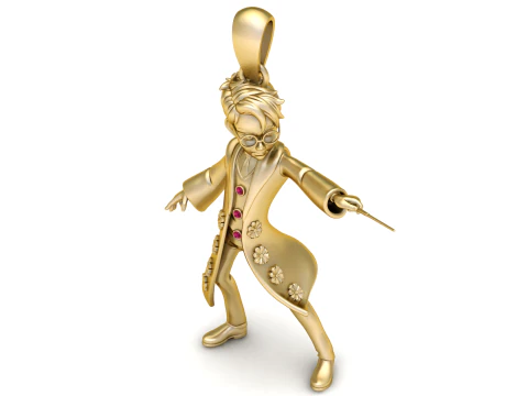 Spellcaster Wizard Pendant 3D Printable Model 3D Print Model