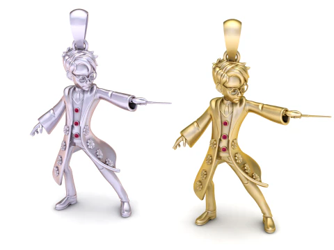 Spellcaster Wizard Pendant 3D Printable Model 3D Print Model