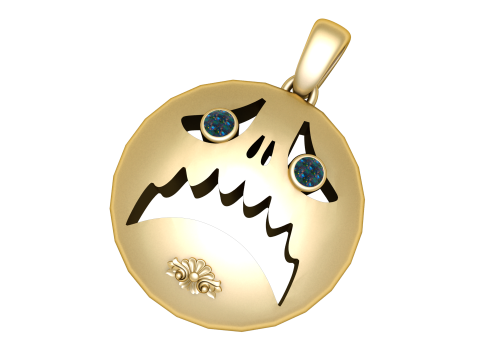 Подвеска с эмодзи испуганного призрака 3D модель для печати 3D Принт Модель