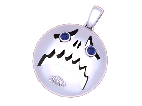 Подвеска с эмодзи испуганного призрака 3D модель для печати 3D Принт Модель