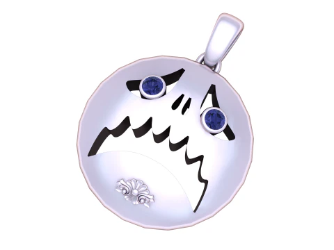 डरा हुआ भूत इमोजी पेंडेंट 3डी प्रिंट करने योग्य मॉडल 3D प्रिंट मॉडल