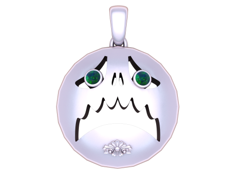 Подвеска с эмодзи испуганного призрака 3D модель для печати 3D Принт Модель