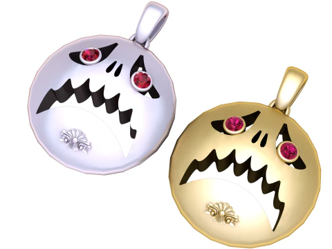 डरा हुआ भूत इमोजी पेंडेंट 3डी प्रिंट करने योग्य मॉडल 3D प्रिंट मॉडल