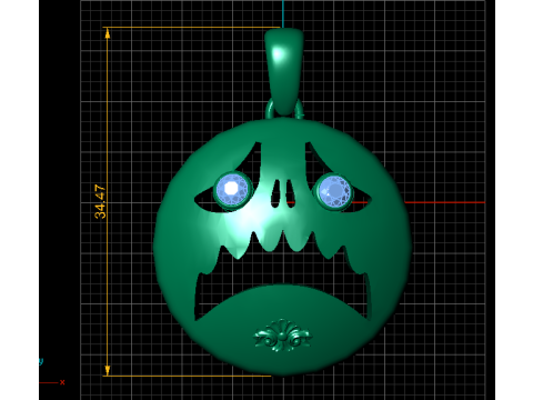 Подвеска с эмодзи испуганного призрака 3D модель для печати 3D Принт Модель