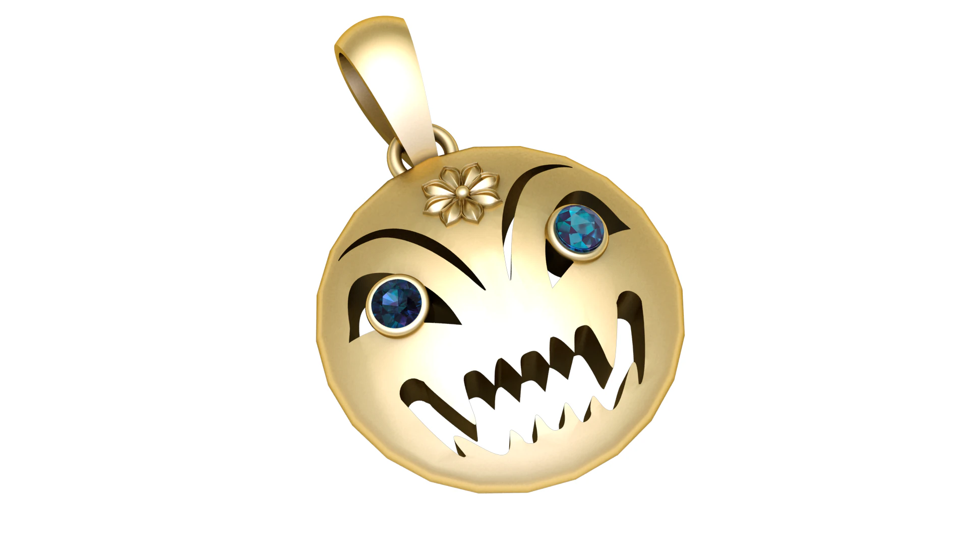 Mischief Demon Face Pendant 3D Printable Model 3D Print Model .c4d .max .obj .3ds .fbx .stl .blend 