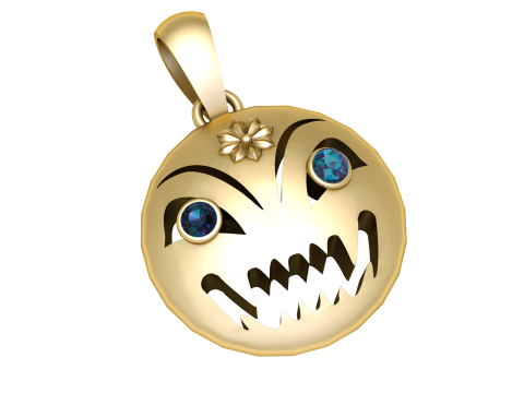 Подвеска в виде лица демона озорства 3D модель для печати 3D Принт Модель