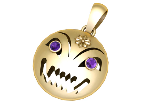 Mischief Demon Face Pendant 3D Printable Model 3D Print Model