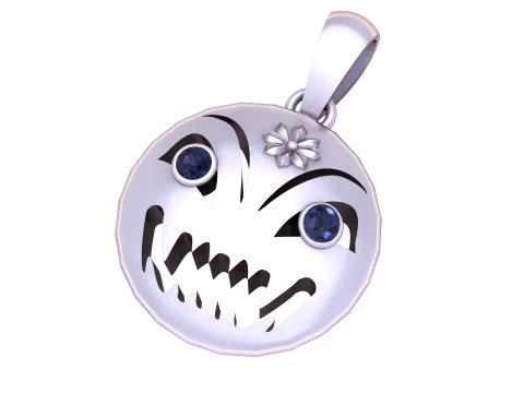 Mischief Demon Face Pendant 3D Printable Model 3D Print Model