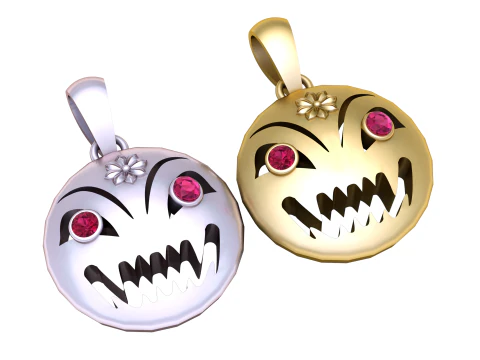 Mischief Demon Face Pendant 3D Printable Model 3D Print Model