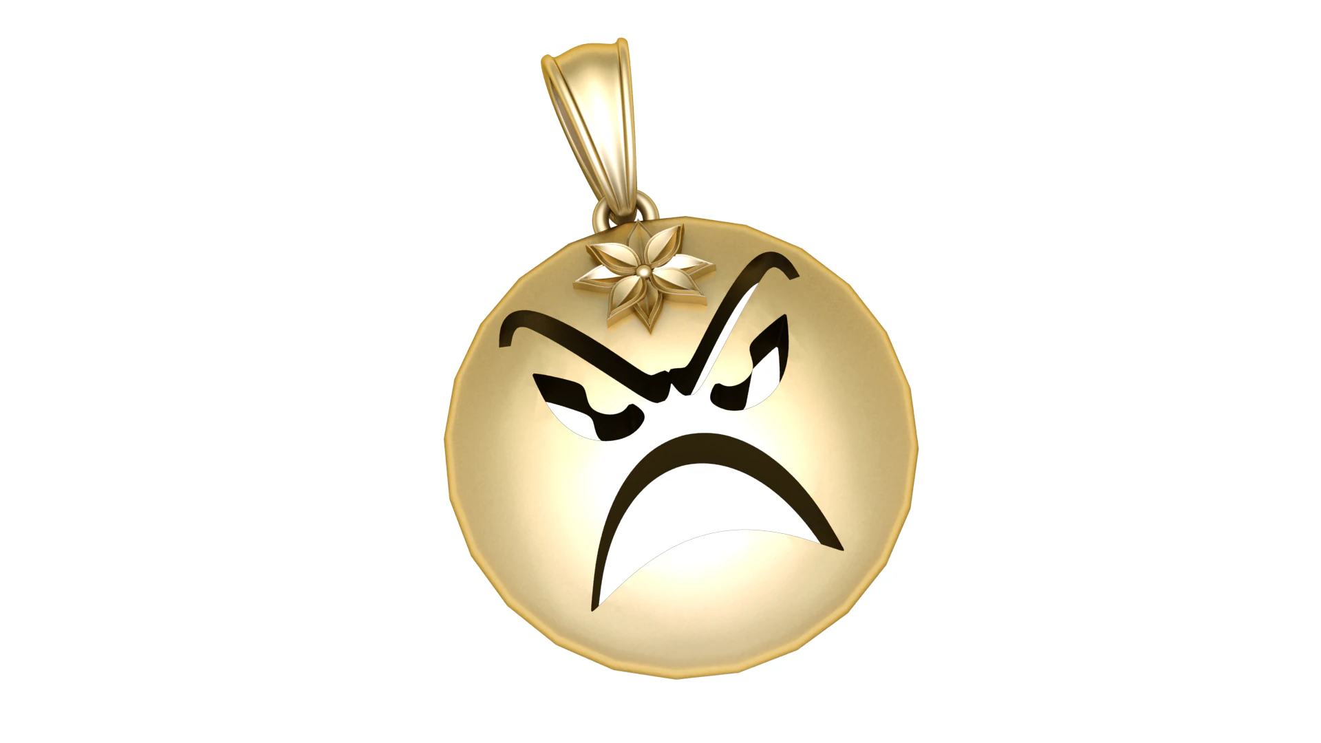 Angry Face Expression Pendant 3D Printable Model 3D Print Model .c4d .max .obj .3ds .fbx .stl .blend 