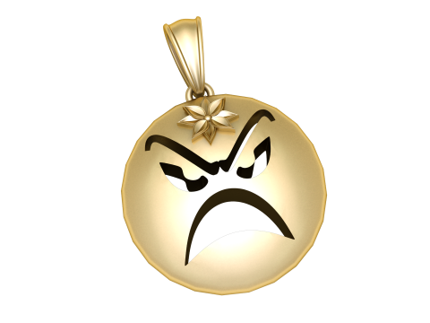 Подвеска с выражением сердитого лица 3D модель для печати 3D Принт Модель