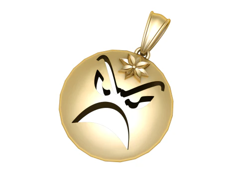 Angry Face Expression Pendant 3D Printable Model 3D Print Model