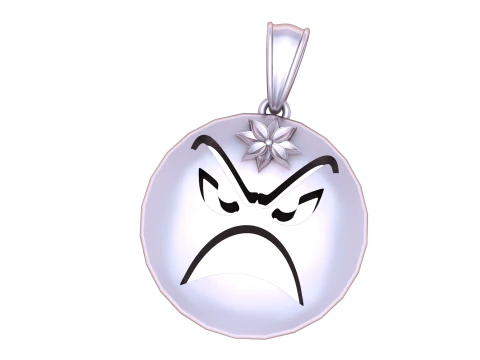 Angry Face Expression Pendant 3D Printable Model 3D Print Model