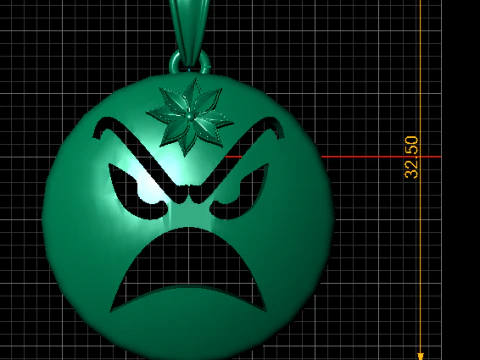 Angry Face Expression Pendant 3D Printable Model 3D Print Model