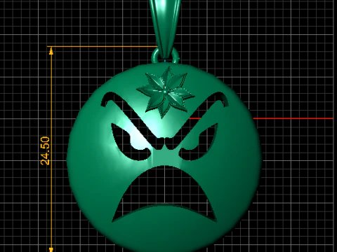 Angry Face Expression Pendant 3D Printable Model 3D Print Model