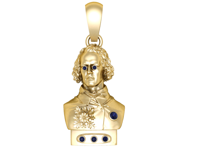 Подвеска-бюст Regal Commander 3D-модель ювелирного изделия для печати 3D Принт Модель .c4d .max .obj .3ds .fbx .stl .blend