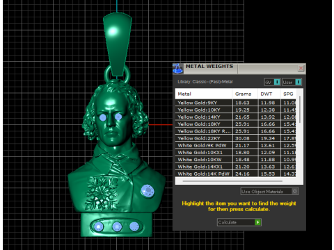 Подвеска-бюст Regal Commander 3D-модель ювелирного изделия для печати 3D Принт Модель