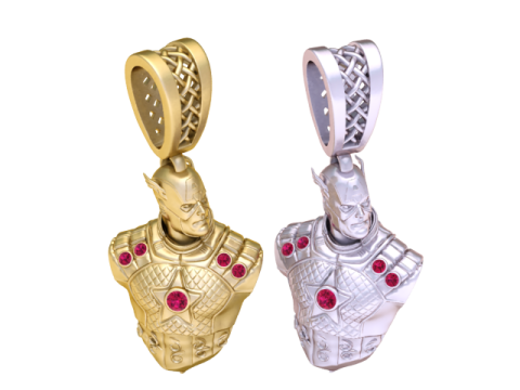 Galaktischer Krieger Rüstung Büste Anhänger 3D druckbares Schmuckmodell 3D Druckmodell