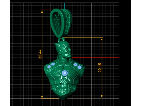 Galactic Warrior Armor Bust Pendant 3D Printable Jewelry Model 3D Print Model