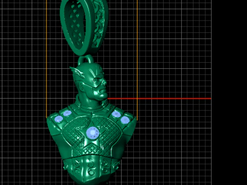 Galactic Warrior Armor Bust Pendant 3D Printable Jewelry Model 3D Print Model