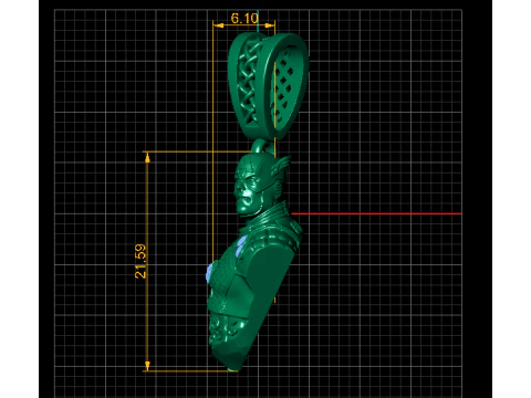 Galactic Warrior Armor Bust Pendant 3D Printable Jewelry Model 3D Print Model