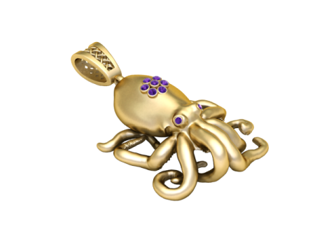 Подвеска Ocean Guardian в форме осьминога 3D-модель ювелирного изделия для печати 3D Принт Модель