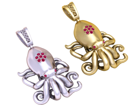 Подвеска Ocean Guardian в форме осьминога 3D-модель ювелирного изделия для печати 3D Принт Модель