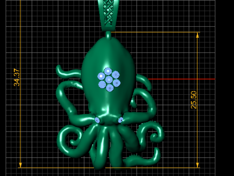 Подвеска Ocean Guardian в форме осьминога 3D-модель ювелирного изделия для печати 3D Принт Модель
