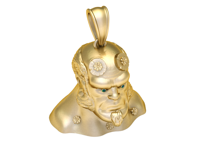 Höllischer gehörnter Krieger-Anhänger, 3D-druckbares Schmuckmodell 3D Druckmodell .c4d .max .obj .3ds .fbx .stl .blend