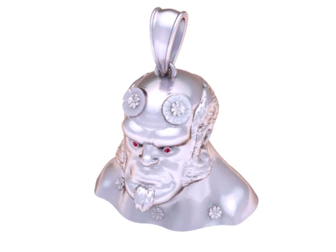 Infernal Horned Warrior Pendant 3D Printable Jewelry Model 3D Print Model