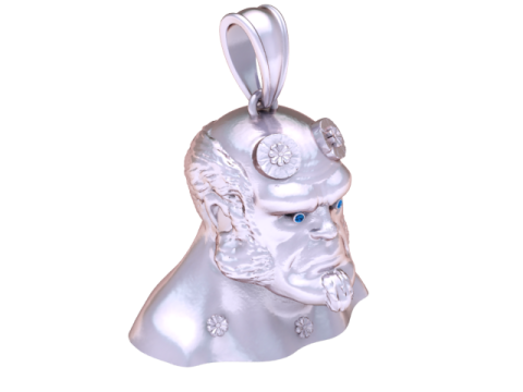 Höllischer gehörnter Krieger-Anhänger, 3D-druckbares Schmuckmodell 3D Druckmodell