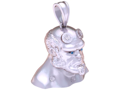 Infernal Horned Warrior Pendant 3D Printable Jewelry Model 3D Print Model