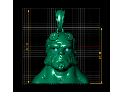 Infernal Horned Warrior Pendant 3D Printable Jewelry Model 3D Print Model