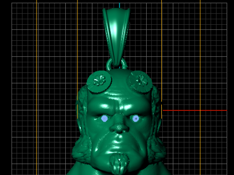 Höllischer gehörnter Krieger-Anhänger, 3D-druckbares Schmuckmodell 3D Druckmodell