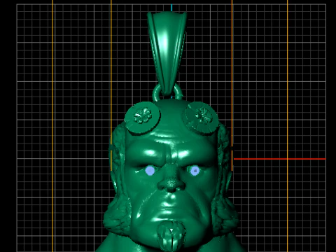 Infernal Horned Warrior Pendant 3D Printable Jewelry Model 3D Print Model