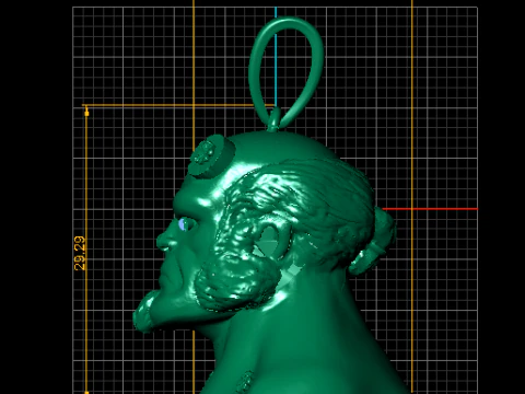 Infernal Horned Warrior Pendant 3D Printable Jewelry Model 3D Print Model